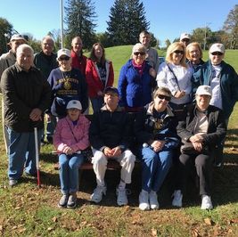 Picture of Carole and Lions Club members at their annual Walk for Sight
